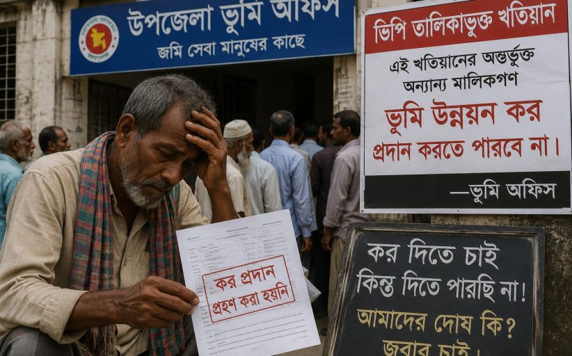 ভিপি তালিকাভুক্ত খতিয়ানের জটিলতায় হাজারো ভূমি মালিকের ভোগান্তি, ভূমি উন্নয়ন কর দিতে না পেরে সেবা থেকে বঞ্চিত নাগরিকরা, প্রশ্নের মুখে ভূমি প্রশাসন-