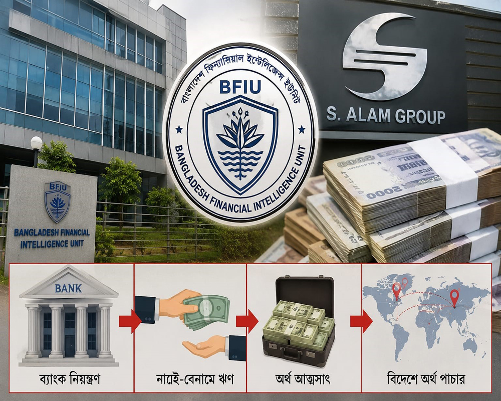 বিএফআইইউর প্রতিবেদনে এস আলম গ্রুপের বিরুদ্ধে ২.২৫ লাখ কোটি টাকা ঋণ জালিয়াতি ও অর্থ পাচারের অভিযোগ