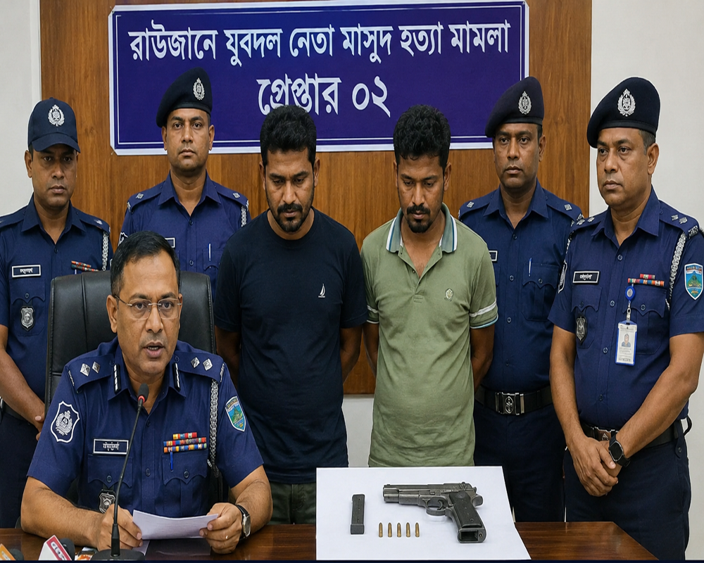 রাউজানে যুবদল নেতা মাসুদ হত্যা: আরও দুই শুটার গ্রেপ্তার, উদ্ধার বিদেশি পিস্তল